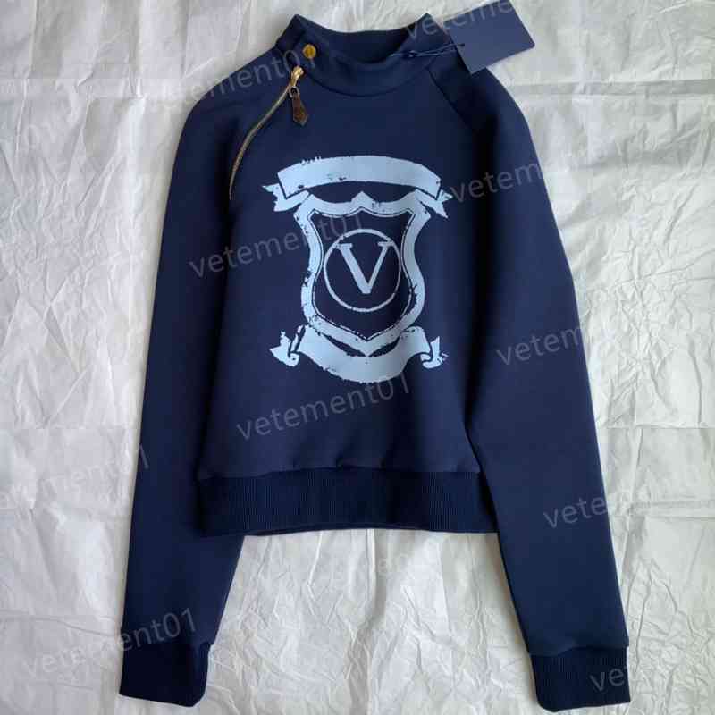 

Designer Womens Hoodies Sweatshirts Fashion Brand Stand-up Collar Logo Print Zipper Embellished Long Sleeve Sweatshirt Tops Trendy Luxury Women Clothing