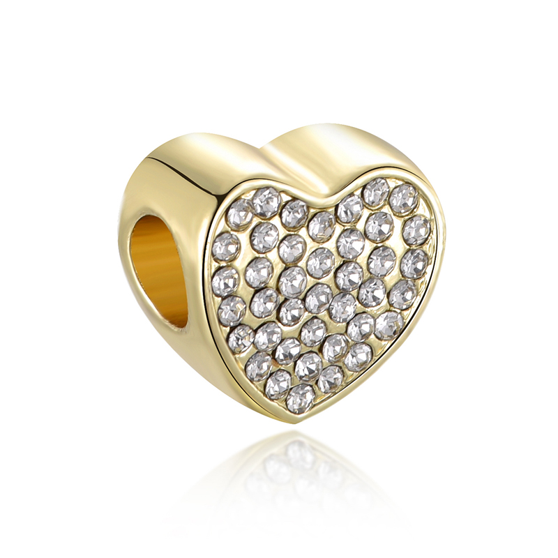Breloque en argent Sterling 925, MISSITA, cœur porte-bonheur, perles en cristaux, adaptées aux bracelets Pandora, accessoires de bijouterie à fai