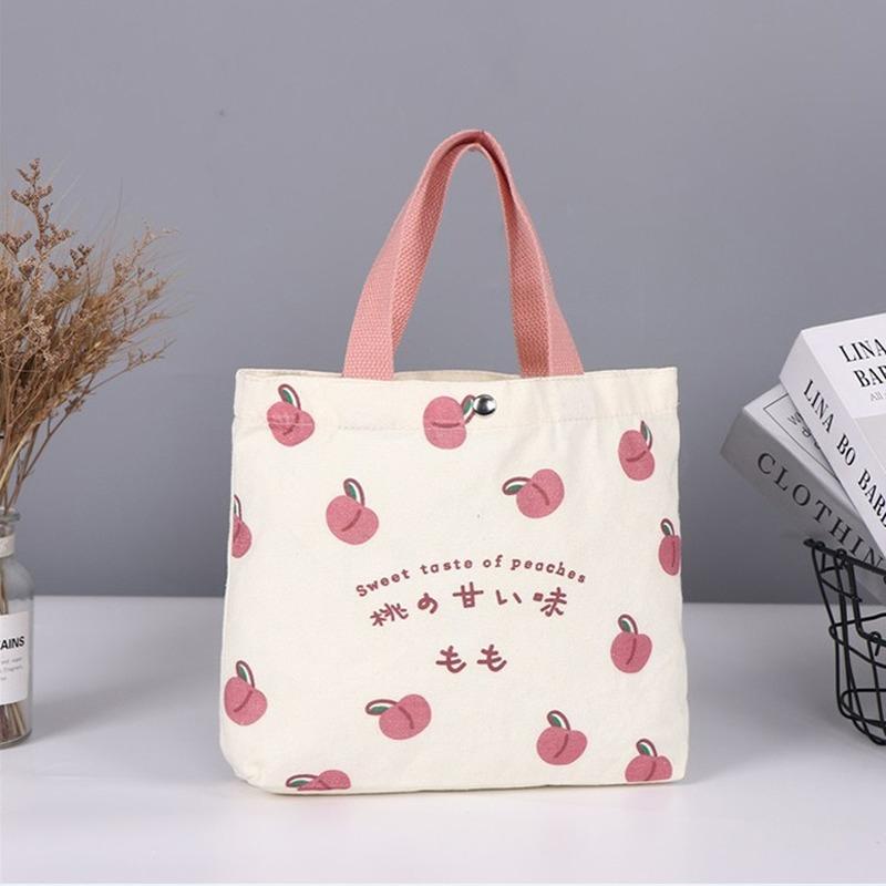 

Evening Bags Women's Bag Cute Fruit Peach Canvas Tote Korean Ins Girl Mini Snack Lunch Single Shoulder 2022 Student Fashion HandbagsEven, 21x27x7cm