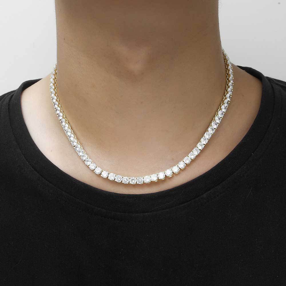 Chaîne de tennis Hip Hop collier de designer Zirconia Stones Collier femmes hommes 3mm 4mm 5mm 6mm Or et Argent bijoux de luxe Iced Out Colliers