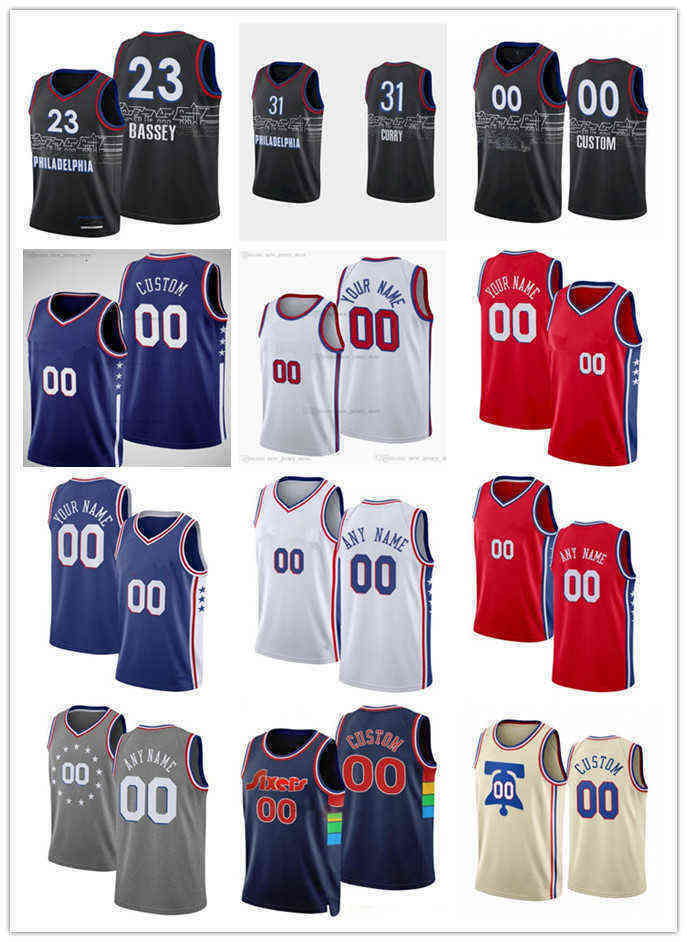 

75th Mens Womens Youth Philadelphia's 76ers's Charles 23 Bassey Danny 14 Green Isaiah 7 Joe 31 Seth Curry Custom Basketball Jersey, Color