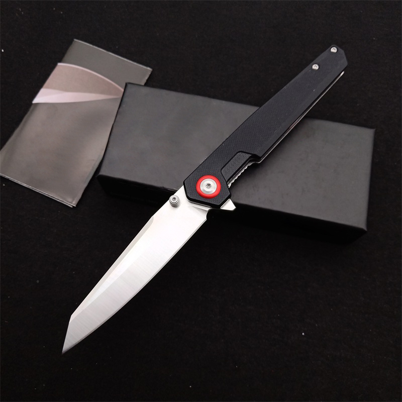 

H7191 Flipper Folding Knife 440B Satin Tanto Blade G10 with Stainless Steel Sheet Handle Ball Bearing Fast Open Poket Folder Knives