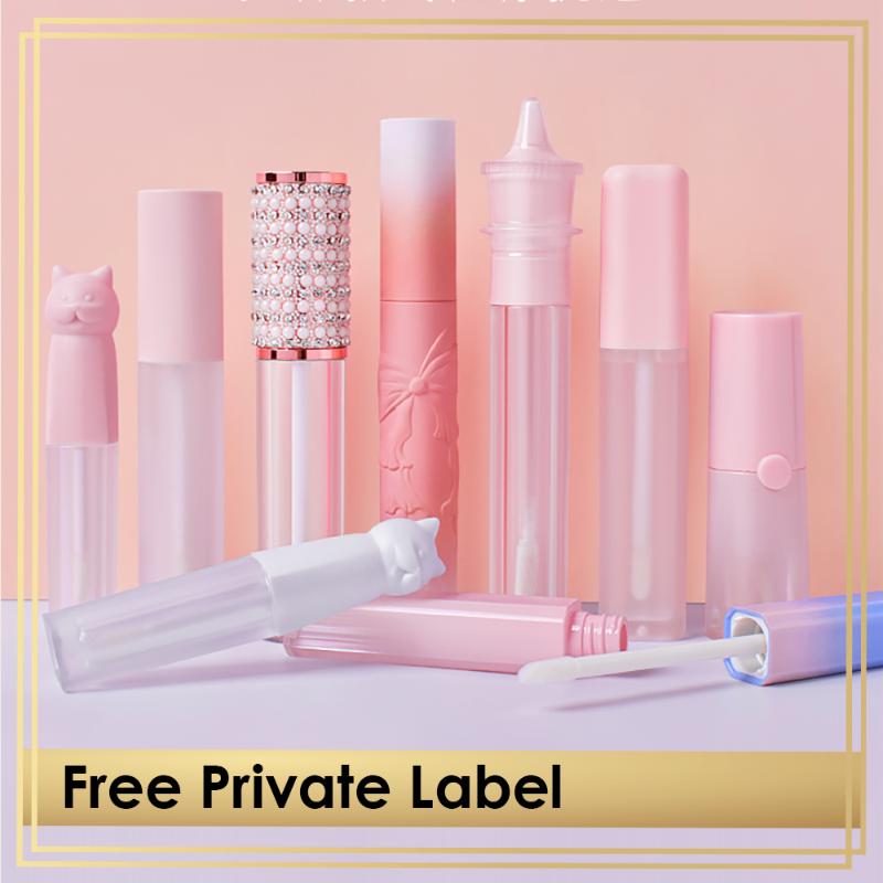 

Lip Gloss Empty Tube 30Pcs/Lot Private Label Printed Logo Glaze Plastic Container With Wand Pink/Diamond Cosmetics PackagingLip, H4