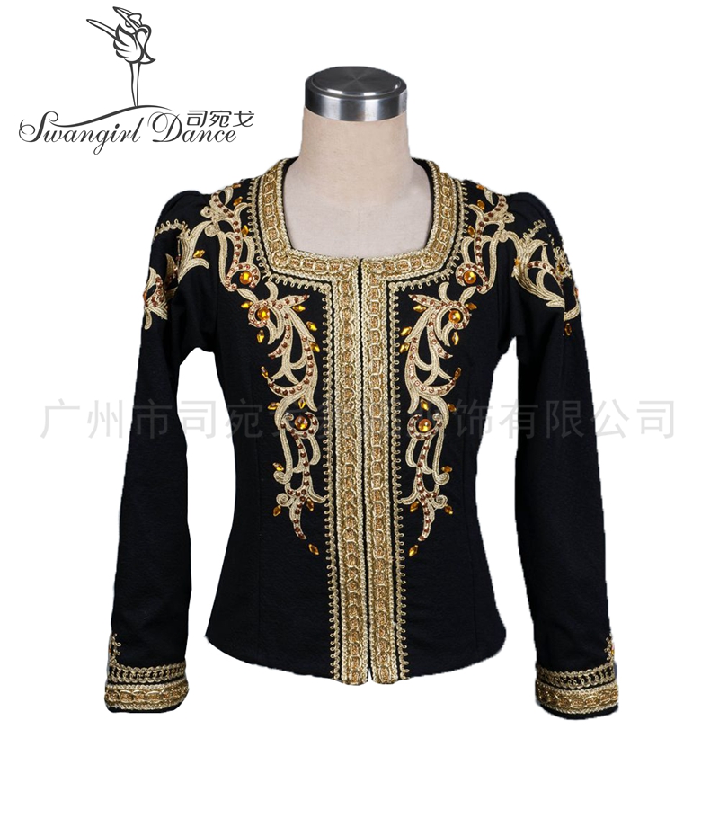 

Black gold Man Ballet Comeptition Stage Ourwear Costume Men Boys Professional Ballet Dance Jacket Tops BM0001, White