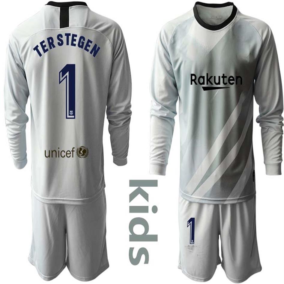 

2019 2020 Youth Long Ter Stegen Goalkeeper Jerseys Kids Kit Soccer Sets #1 Ter Stegen Kid Boy Goalkeeper Jersey Children Unifo191v, 10
