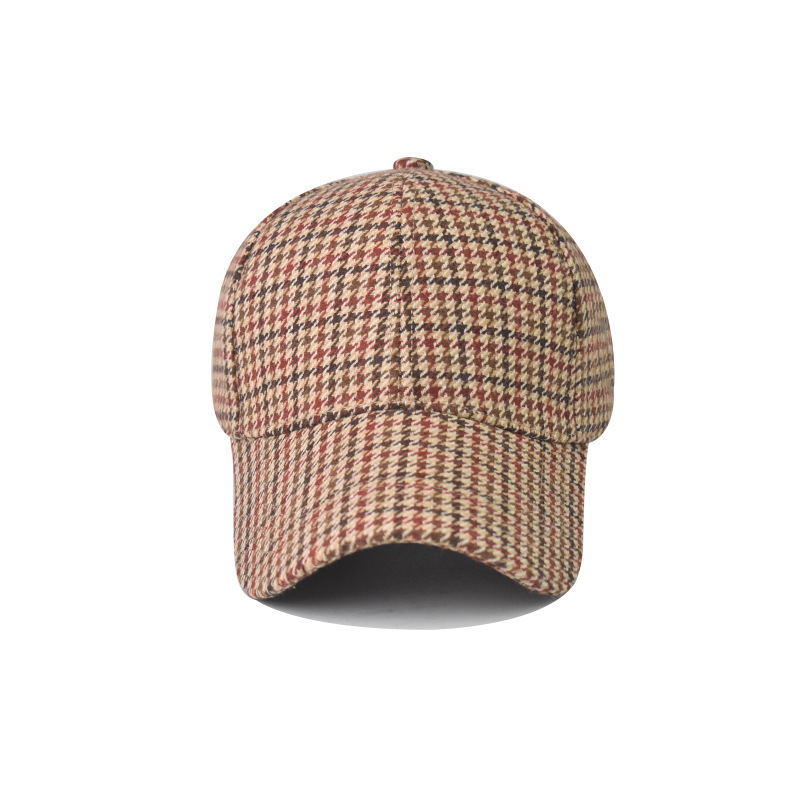 

F Trendy Houndtooth Cap Claic Brown Britih Check Deign Baeball Hat For Men Women ummer treetwear Trucker Cap Bone 220613, Gray baseball cap