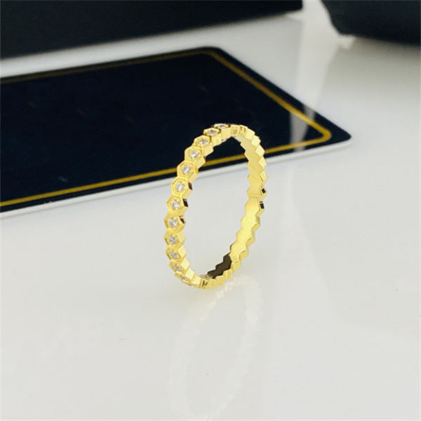 Bague de créateur pour femmes, bijoux de créateurs, argent rose, or, design en nid d'abeille, acier inoxydable, bijoux de charme de luxe, mariage