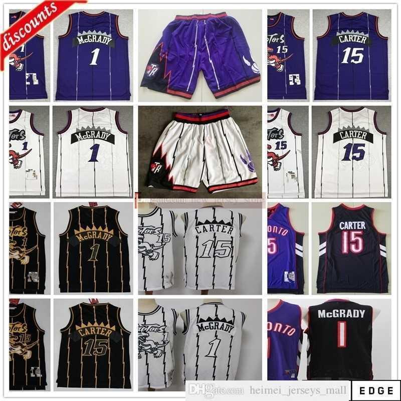 

Retro Vintage Classic Basketball 15 Vince 1 Tracy Carter McGrady Jerseys Cheap Purple White Two Color Black Camo Jerseys Shorts Men Kids You, Same as picture