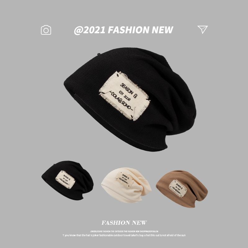 Berets Fashion Labelled Beanie Hats For Men Outdoor Caps Spring Autumn Winter Beanies Baggy Solid Casual Hat Breathable Elastic HatBerets