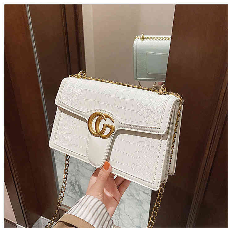 

2022 Top Design Luxury Bags autumn small square chain oblique span women's foreign style backpack temperament trendy bag, White