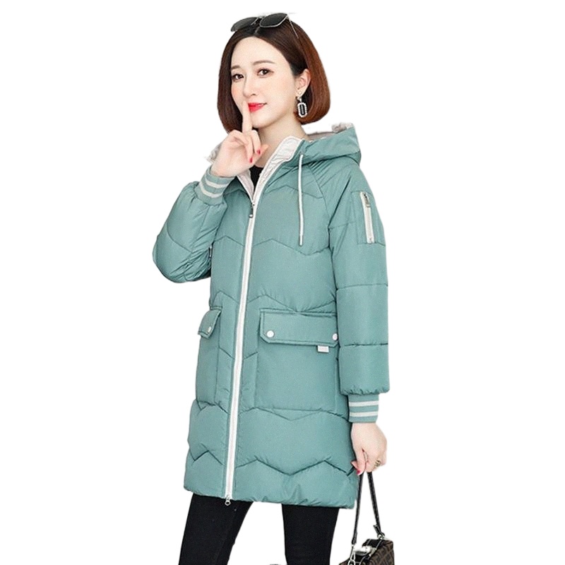 women's Down & Parkas 2021 Elegant Women Jacket Autumn Winter Warm Thick Coat Fashion Hooded Jackets Casual Outwear Parka 21TI#-image-790028798