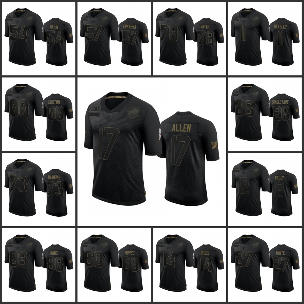 

Jersey Buffalo''Bills''Men #14 Stefon Diggs 27 Tre'Davious White 17 Josh Allen Custom Women Youth''NFL''Black Salute to Service Limited