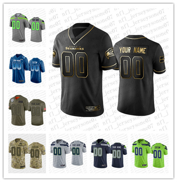 

Jersey Custom Men women youth Seattle''Seahawks''100th Season Black white green blue Vapor Limited Sewn embroidery''nfl