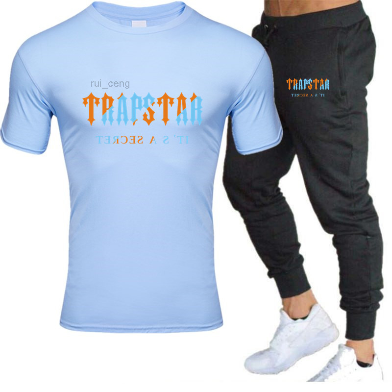 fashion designer sportswear Men's Trapstar Tracksuits summer shirt Top Printed two piece Men's Tee Brand short sleeve T-shirt shorts ca