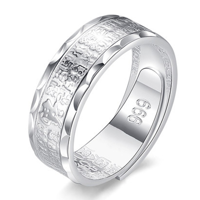 

999 Sterling Silver Ring For Men Women Fashion Engagement Wedding Rings