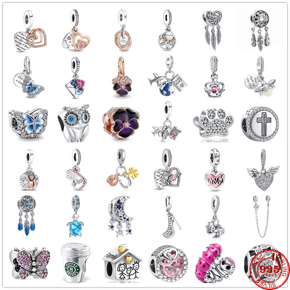 925 Sterling Silver Charms Family Heritage life tree pendant Charms Bead Pendant Original Beads Fit Bracelet Jewelry Making DIY Gift