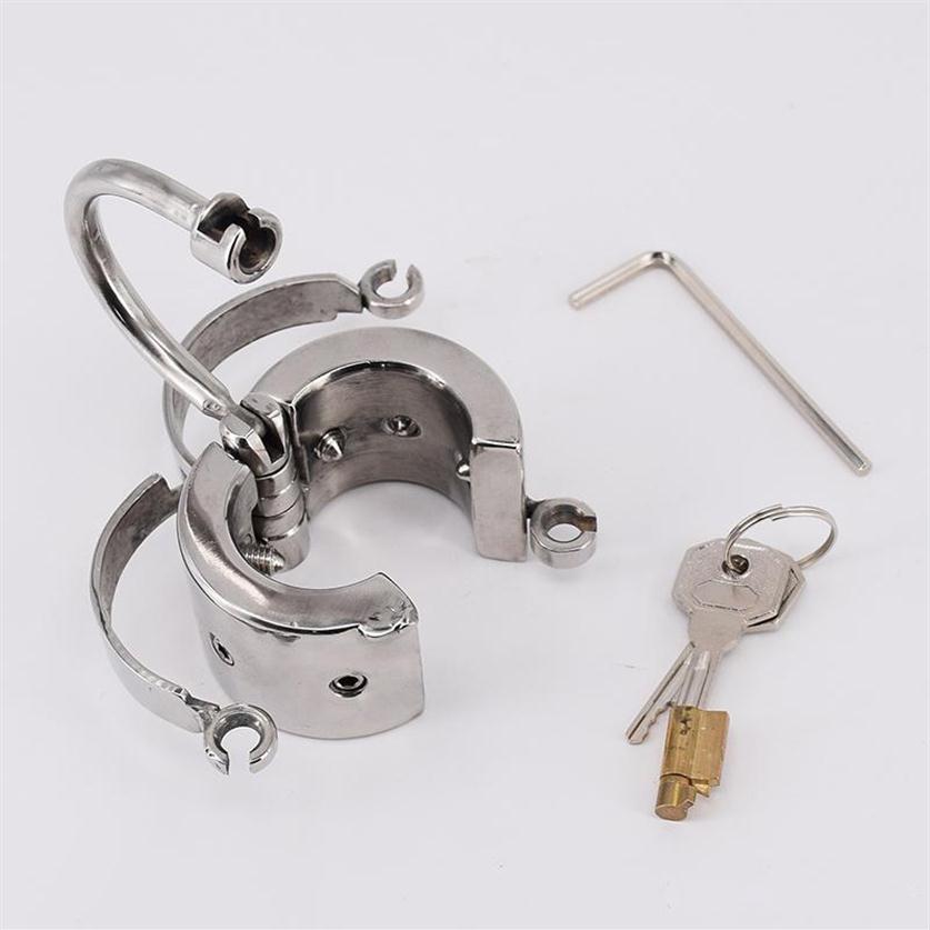 Mens Penis Ball Locking Chastity Device Male Spiked Ball Stretcher Stainless Steel Penis Bondage Metal Cock And Scrotum Rings sex 244c