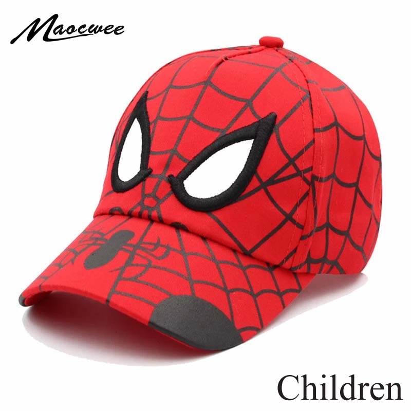 

Anime Cartoon Children Baseball Cap Spider Embroidery Snapback Caps Cotton Hip Hop Hat Adjustable Kid Outdoor Sun Hat Summer Cap, Red