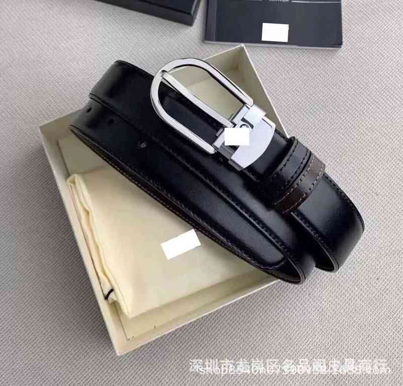 

Men's Belt buckles Business Pin Buckle Leather Men's Fashion Baolong Cow Pants mens designer belts high end luxury for men brand, Black