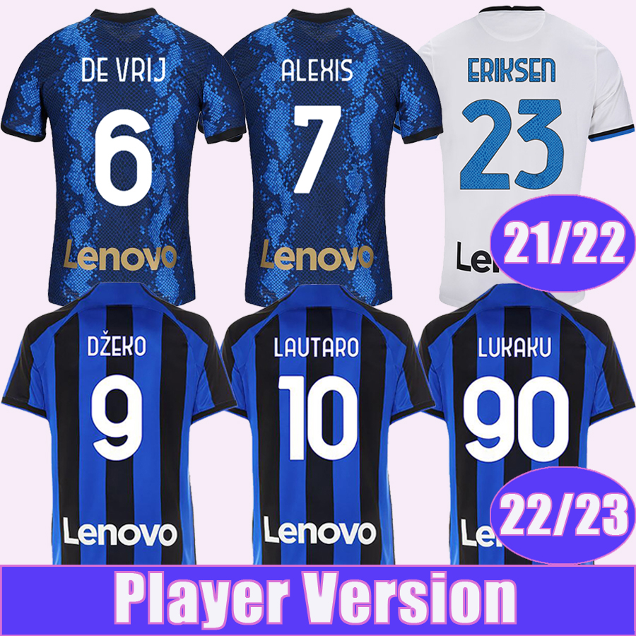 

22 23 ALEXIS BARELLA LUKAKU Player Version Mens Soccer Jerseys GOSENS DZEKO LAUTARO J. CORREA CALHANOGLU SKRINIAR DE VRIJ Home Away 3rd Football Shirt Short Sleeve, Qy4133 21 22 away ser.e a patch