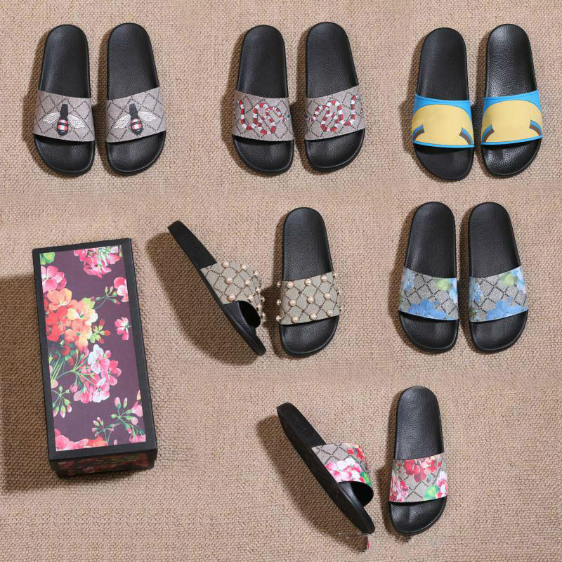 

snake print Slide Summer Wide Flat Sandals Slipper Men Women Sandals designer Shoes with Correct Flower Shoes, 12