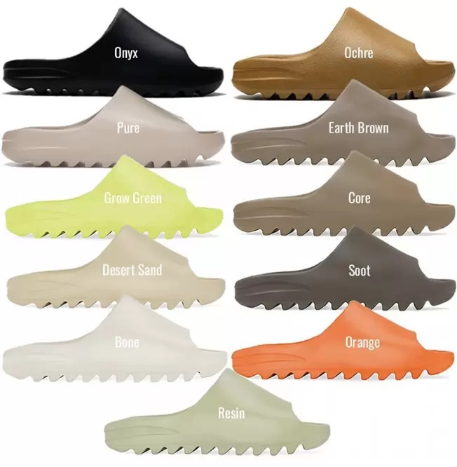 

Slides Desert Sand Slippers Sandal Men Women Glow Green Onyx Ochre Resin Soot Designer Luxury Fashion Flat Flip Flops Shoe Enflame Orange Ochre trainers Runner, Customized