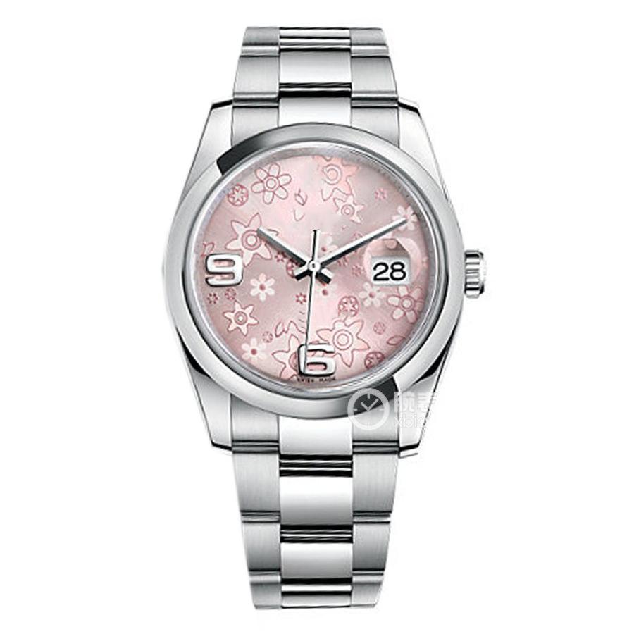 

High Quality Asian Watch 2813 Sports Automatic Mechanical Ladies Watches 36mm Pink Pattern Dial Fashion Luxury Digital Watch 116200 Folding Buckle wristWatch, Multi-color