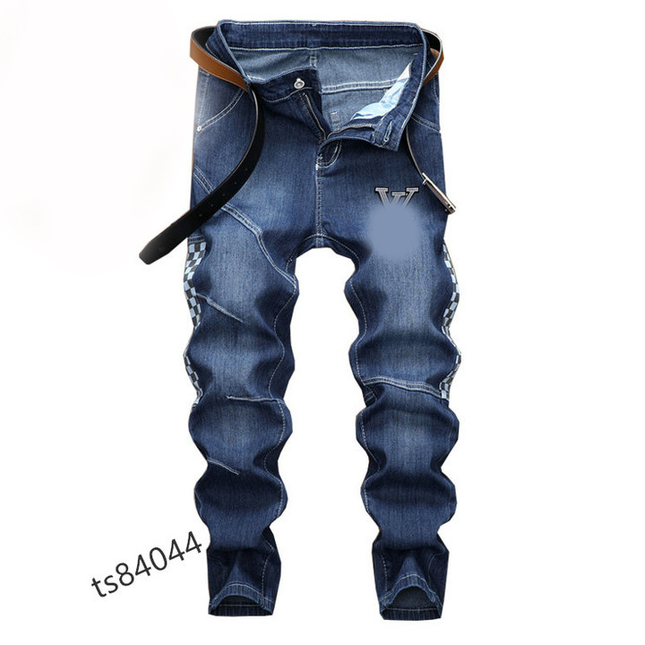 

ens Designer Jeans Distressed Ripped Biker Slim Fit Motorcycle Bikers Denim For Men s Fashion Mans Black Pants pour hommes02, Blue