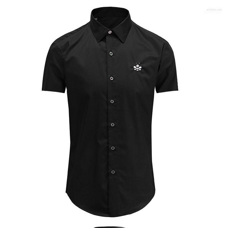 

Men' Casual Shirts 2022 Men Digital Classic Embroidery Bee Fashion Cotton Shirt High Quality Pocket Short Sleeves  2XL #D223 Eldd22