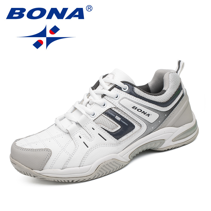

BONA Arrival Classics Style Men Tennis Shoes Outdoor Jogging Training Sneakers Lace Up Athletic 220811, White red deep blue