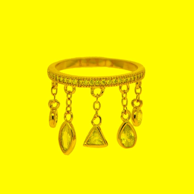 

Cluster Rings Fashion Tear Drop Multi Cz Pendant Princess Tassle Jewelry For Women Girls Rose Gold Color Trendy Midi Finger Wedding GiftClus