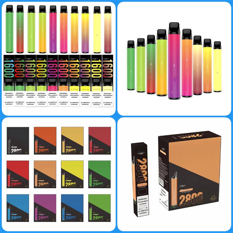 

PUFF 1600 2800 puffs Disposable vape XXL flex 2800 6ml Pen Device E-cigarette Kits Portable Bar Vaporizer Electronic Cigarettes 850mah vape, Mix colors(remark colors)