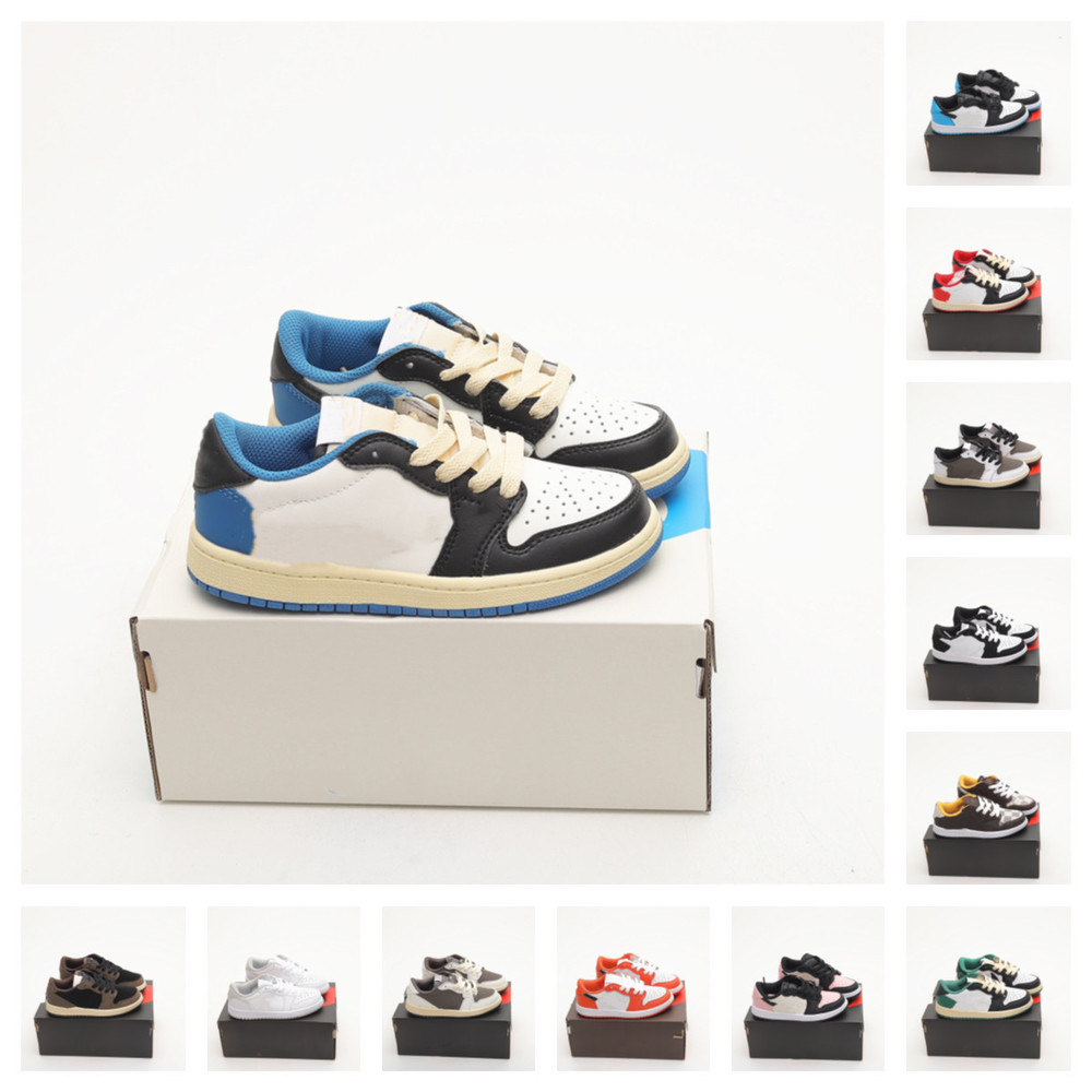 

Kids jorden shoes Jumpman 1 Basketball sneakers OG low Travis Scotts 1S Children jordams Running shoes UNC Homage To Home Royal Blue boys girls Sports trainers, Fill postage