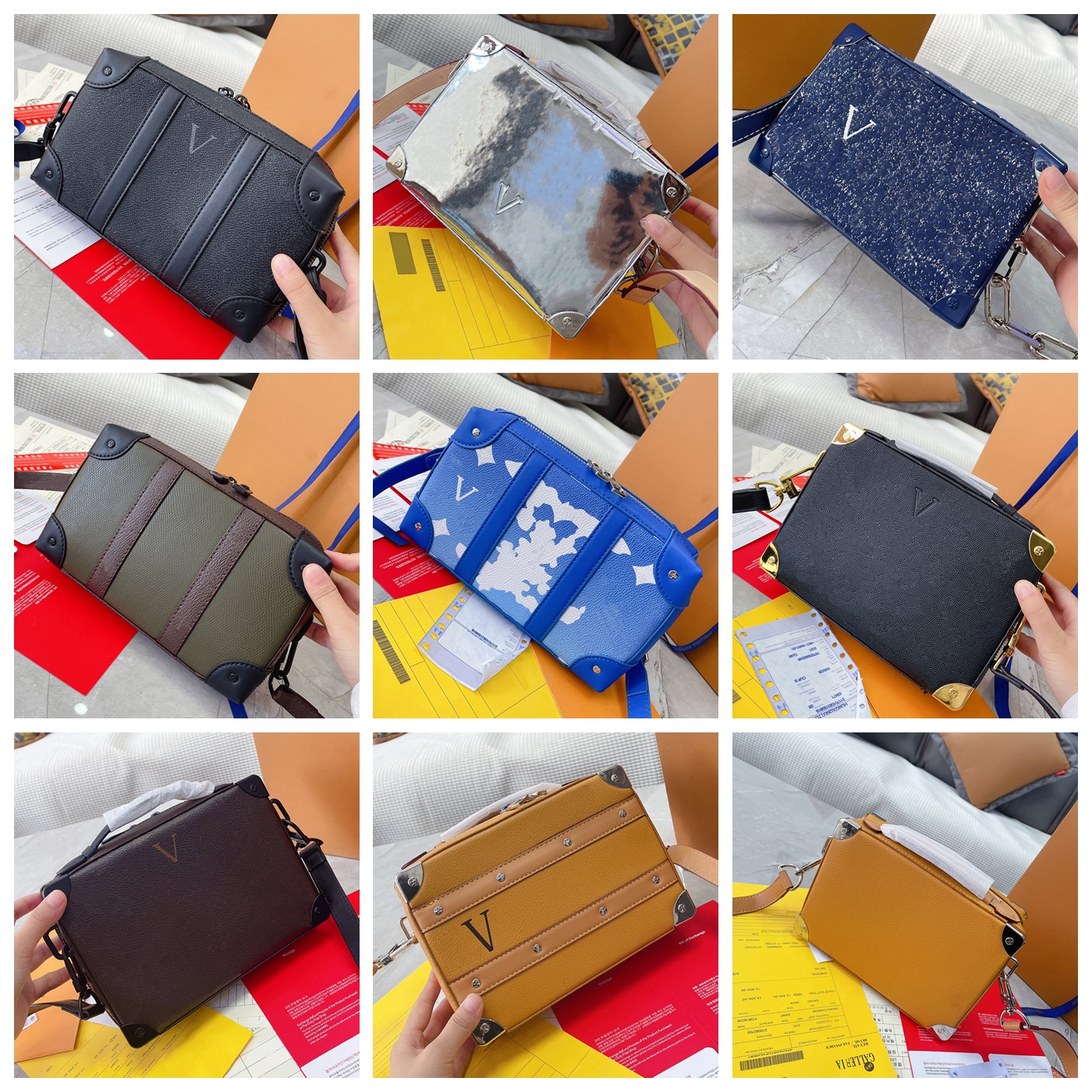 

5A Designer Bag Luxury Purse Brand Shoulder Bags Leather Handbag Woman Crossbody Messager Cosmetic Purses Wallet by shoebrand W107 01, #30 box