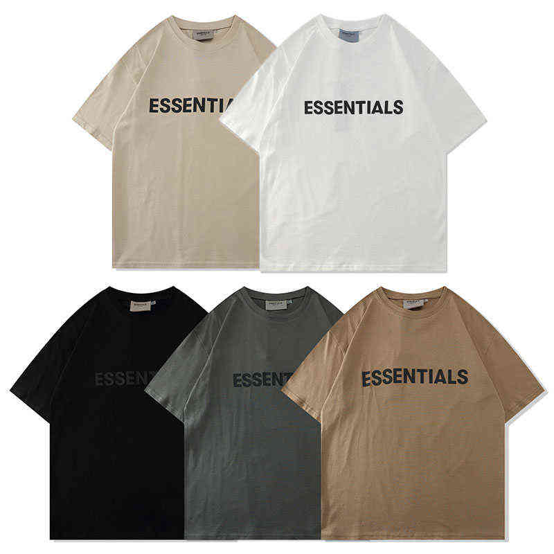 Fashion Essentials Designer Couples t shirts Fog Double Thread Chest Letter Print Loose High Street Men's and Women's Short Sleeve T-sh