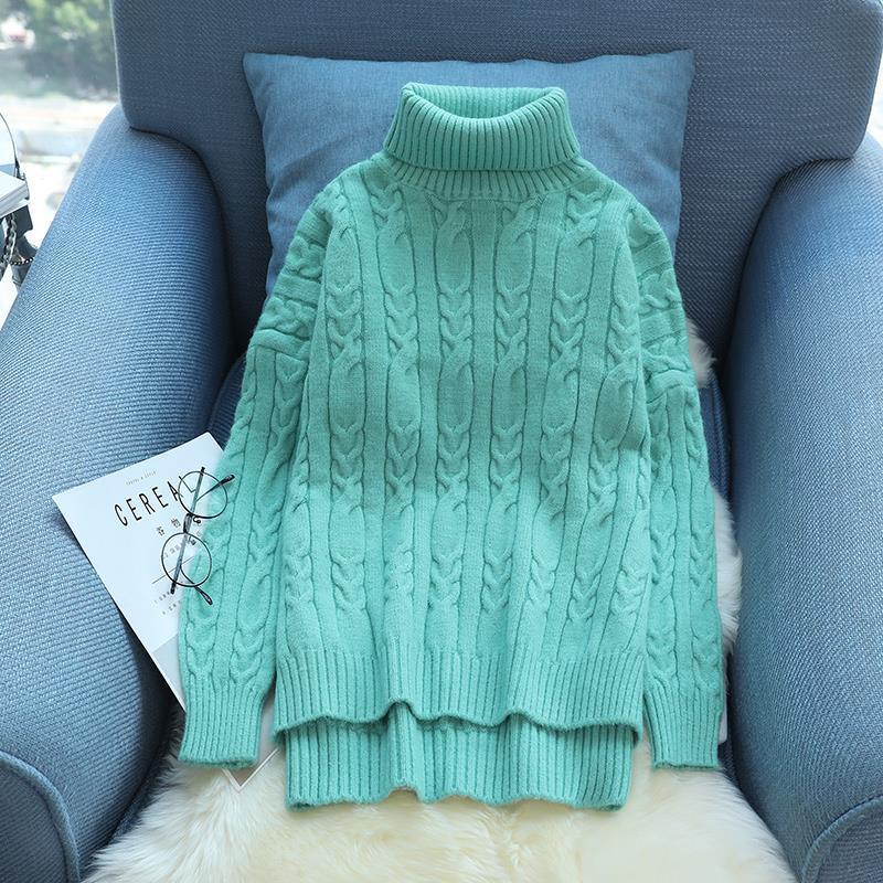 

Women's Sweaters Sweater Women Turtleneck Pullovers Solid Stretch Top Knit Plus Size Harajuku Fall 2022 Winter Korean Loose Warm Female, White;black