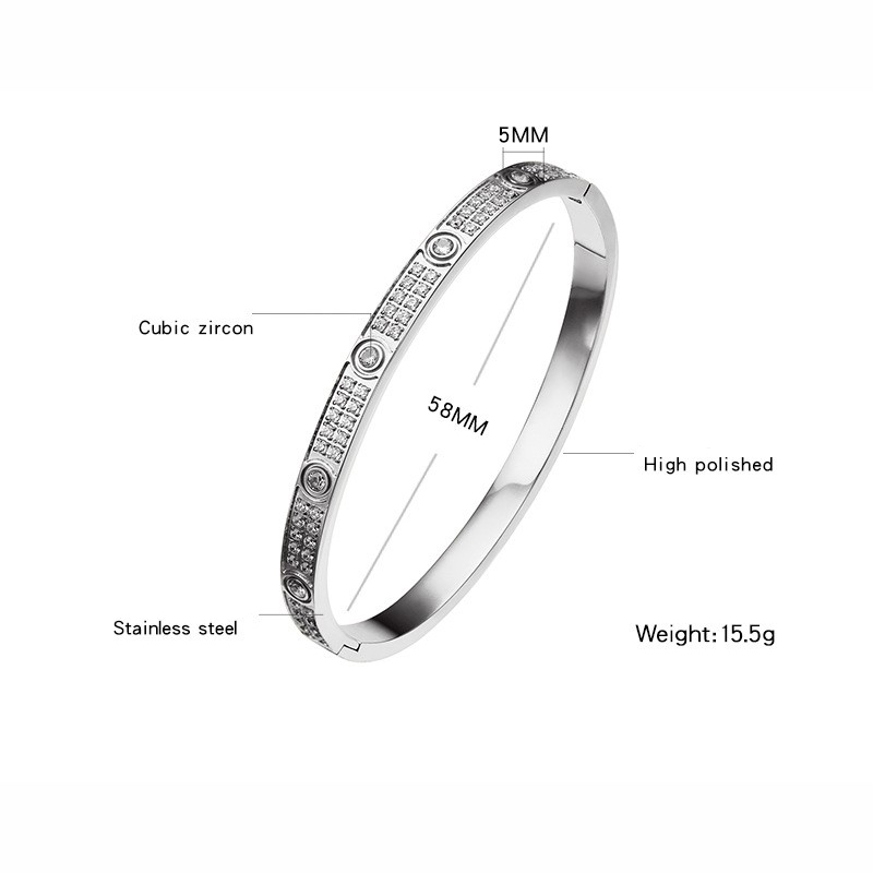 

Classic Carter Luxury Jewelry For Women Favor Easy Lock Bangle Rose Yellow Gold Full Diamond Love Bangle Wedding Engagement Screw Bracelet