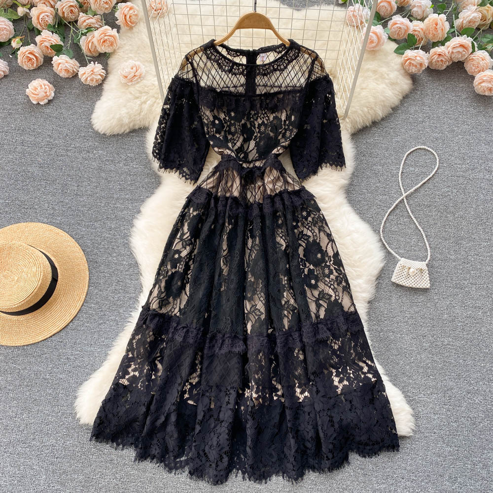 

Runway Summer Bow Tank Dress 2022 New Women's Spaghetti Strap Backless Palace Floral Print Party Pleated, Same as picture