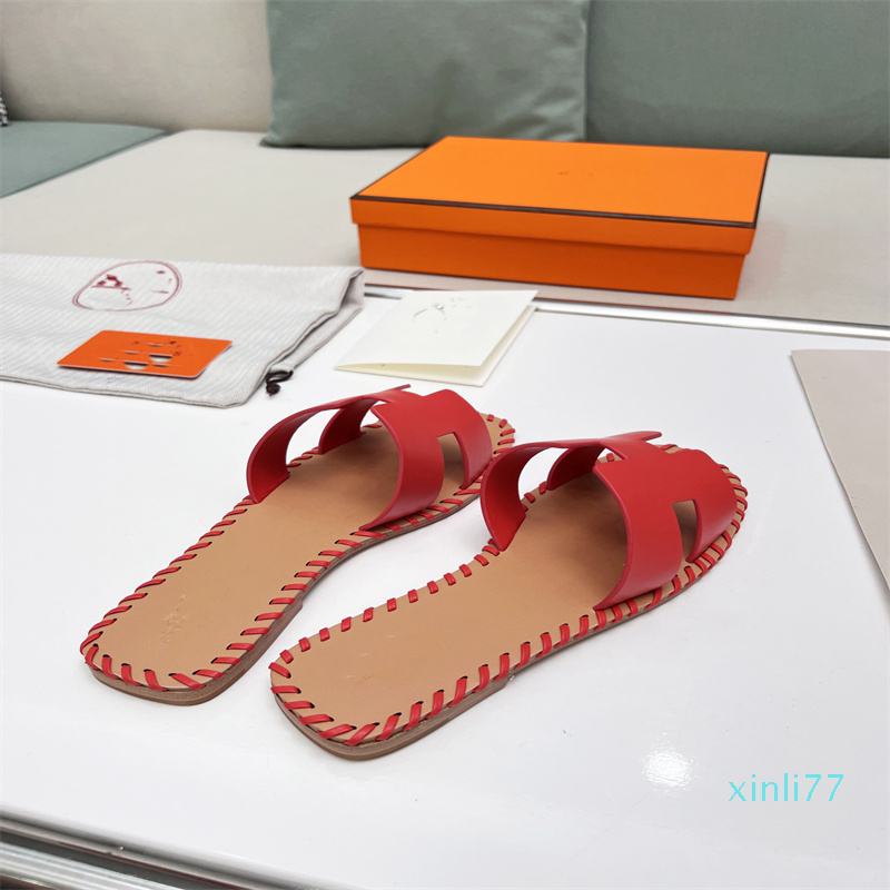 

designer slippers 2022 slipper cross vamp rubber outsole shoes size 35-40, Red