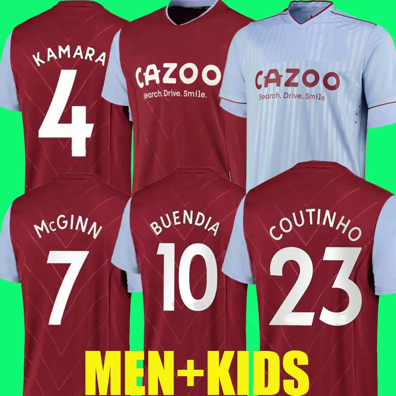

2022 2023 Aston Villaes Kamara Soccer Jerseys 22 23 Home WATKINS BUENDIA McGINN EL GHAZI DOUGLAS LUIZ MINGS KONSA CASH M.TREZEGUET Football shirts, Home kids