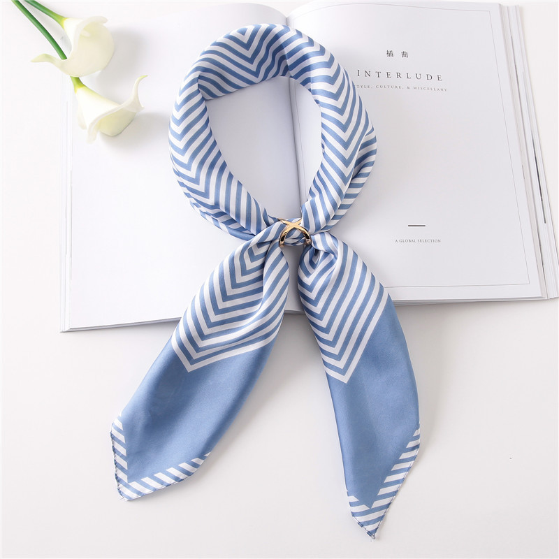 

70x70cm Women Ladies Stripes Vintage Silk Feel Satin Square Scarf Head Neck Hair Tie Band Wraps Scarves Shaw Polyester Silk Scarf ys222