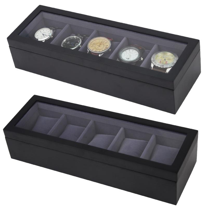 

Watch Boxes & Cases 5 Grids Wooden Case Casing For Hours Sheath Box