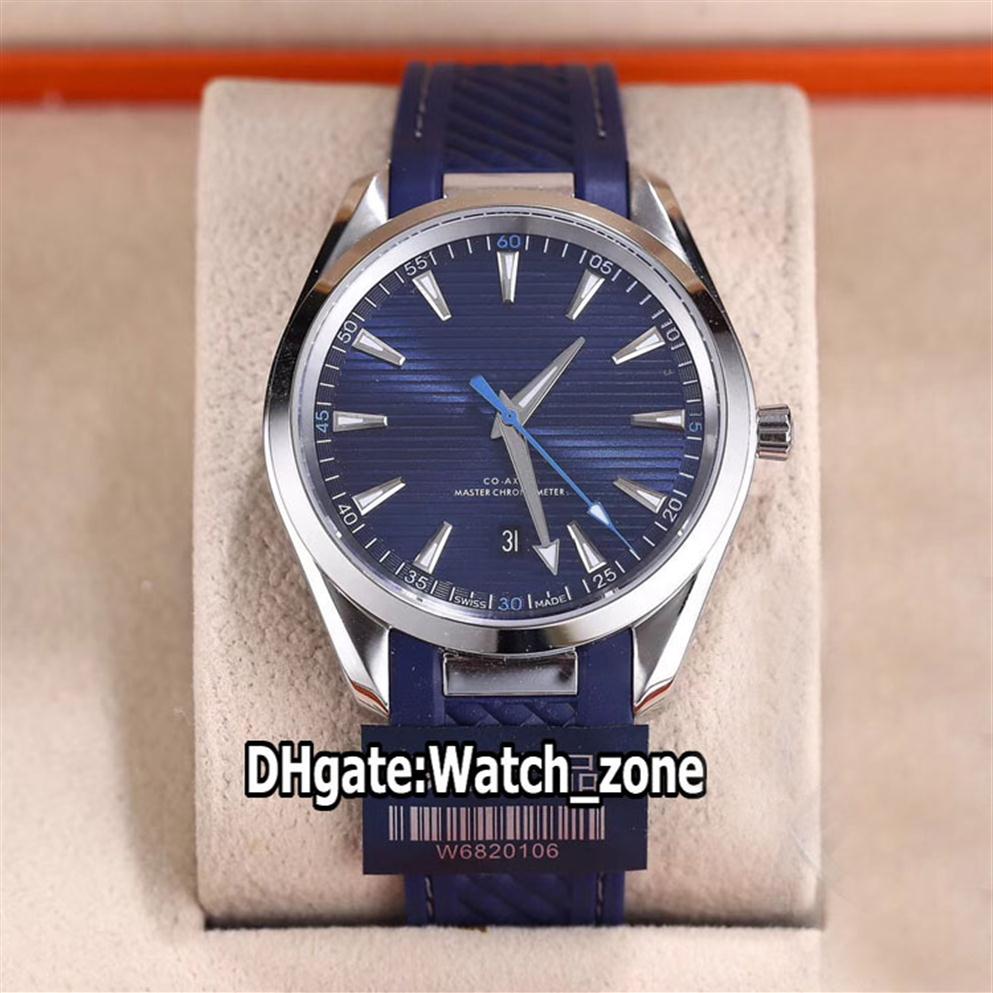 

Luxury AQUA TERRA 150m 220 12 41 21 03 002 Blue Hand Dial Miyota 8215A Automatic Mens Watch Steel Case Sapphire Blue Rubber Strap 281U, Om-e108c (3)