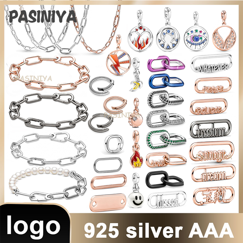 

925 Sterling Silver Dangle Charm ME Flame Star Ring Moon Blessing Pendant Earrings Beads Bead Fit Pandora Charms Bracelet DIY Jewelry Accessories