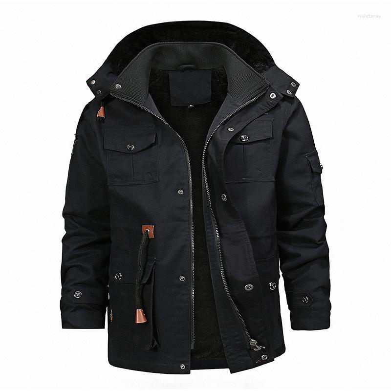 

Men's Trench Coats Autumn And Winter Cotton Casual Belted Zipper Solid Color Fit Brown Thickened Side Seam Slip Pocket Coat CoatMen's Viol22, Black