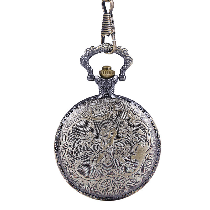 

10pcs watch Dad letter bronze thick chain Vintage Lace embossed Pocket Watches-1