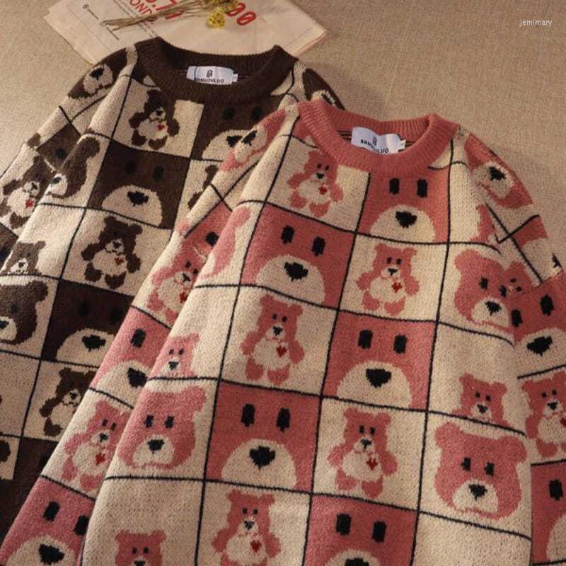 

Women's Sweaters Japanese Retro Couples Men And Women Spring Autumn High Quality Pink 2022 Fashion HarajukuWomen's Jemi22