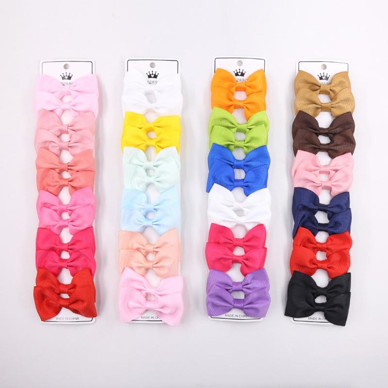

Hair Accessories 12 Pcs/Set Grosgrain Ribbon Bows Hairpins Cute Baby Girls Colorful Clips Barrettes Kids