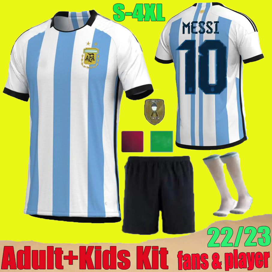 

Player Fans Version Argentina Soccer Jersey 22 23 Copa America DI MARIA special Football Shirts 2022 2023 DYBALA LO CELSO National Team MARADONA Men + Kids KIT uniforms, Black