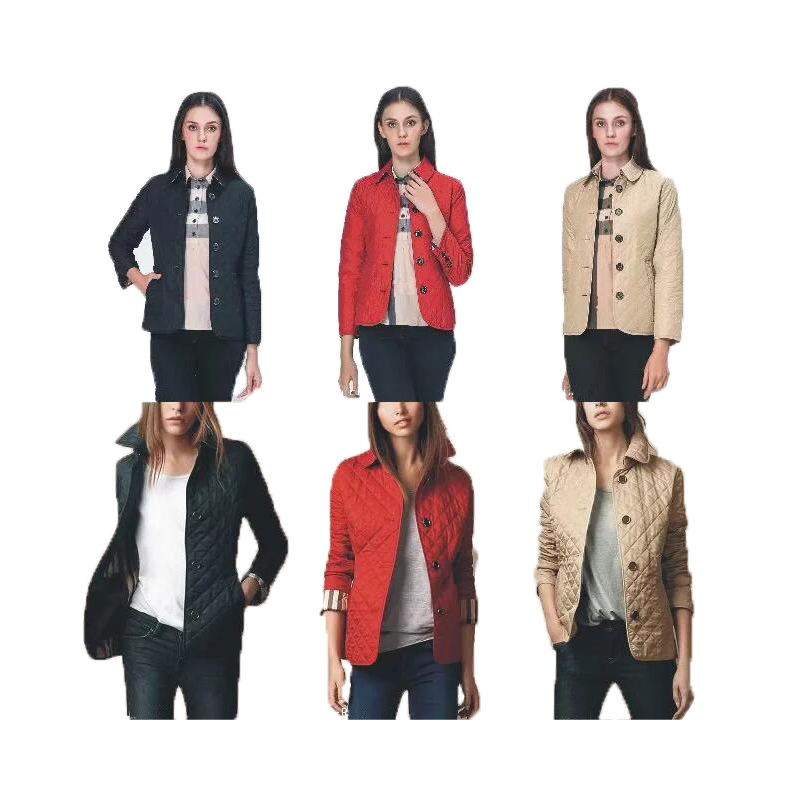 

SS Designers Women Jackets Fashion England Long Coat cotton Slim Jacket British Style Plaid Quilting Padded Parkas Black red Mult color Asian size S- Wholesale, Blue